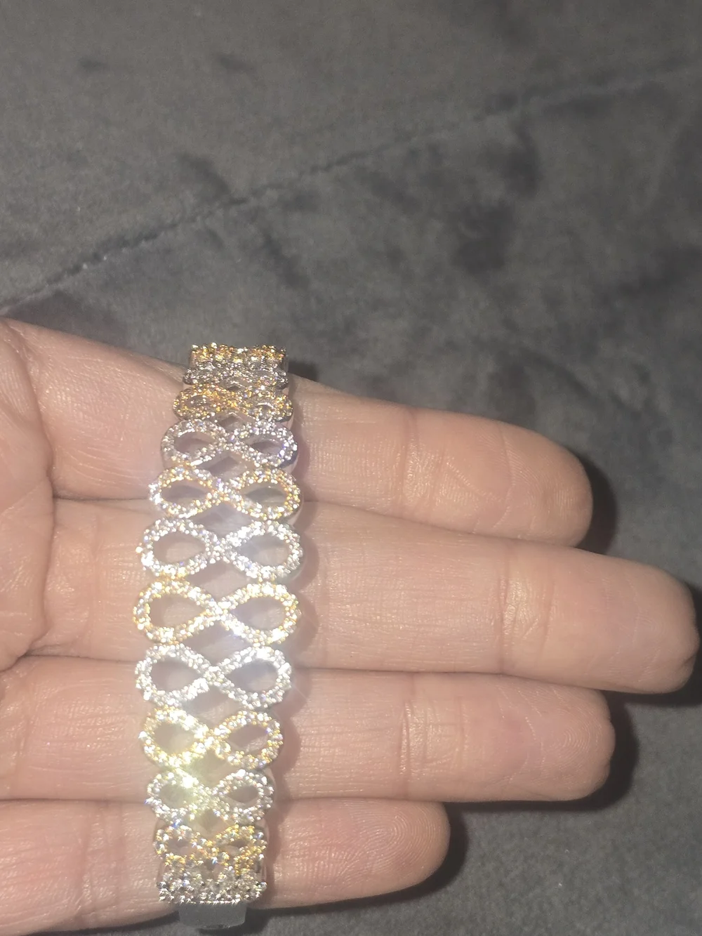 22kgp Dubai Gold and Silver Infinity Link Bracelet - Women Jewelry